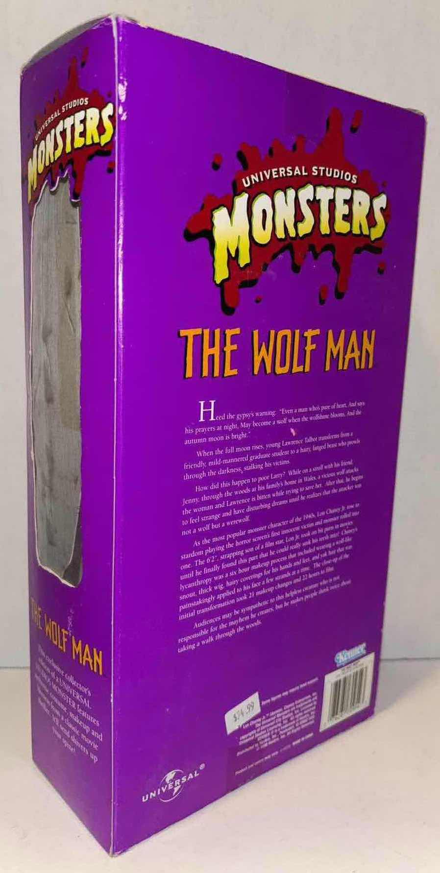 Photo 4 of NEW 1998 HASBRO SIGNATURE SERIES UNIVERSAL STUDIOS MONSTERS 12” ACTION FIGURE “THE WOLF MAN”