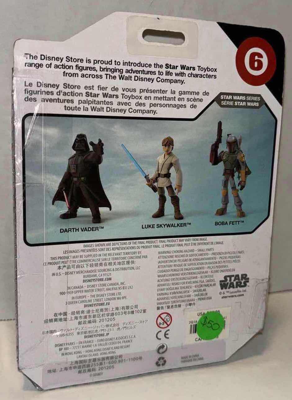 Photo 3 of NEW DISNEY STORE STAR WARS TOY BOX EXCLUSIVE “BOBA FETT W BLASTER INCLUDED” ACTION FIGURE (5”)