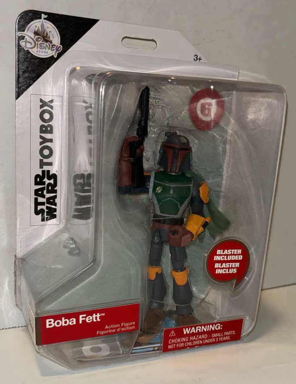 Photo 2 of NEW DISNEY STORE STAR WARS TOY BOX EXCLUSIVE “BOBA FETT W BLASTER INCLUDED” ACTION FIGURE (5”)