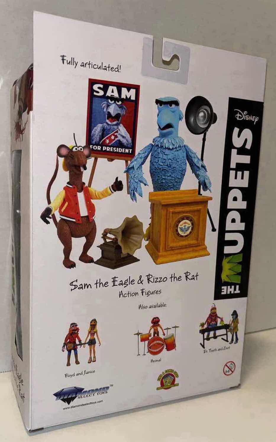 Photo 3 of NEW DIAMOND SELECT TOYS DISNEY THE MUPPETS ACTION FIGURES & ACCESSORIES 2-PACK, “SAM THE EAGLE & RIZZO THE RAT”