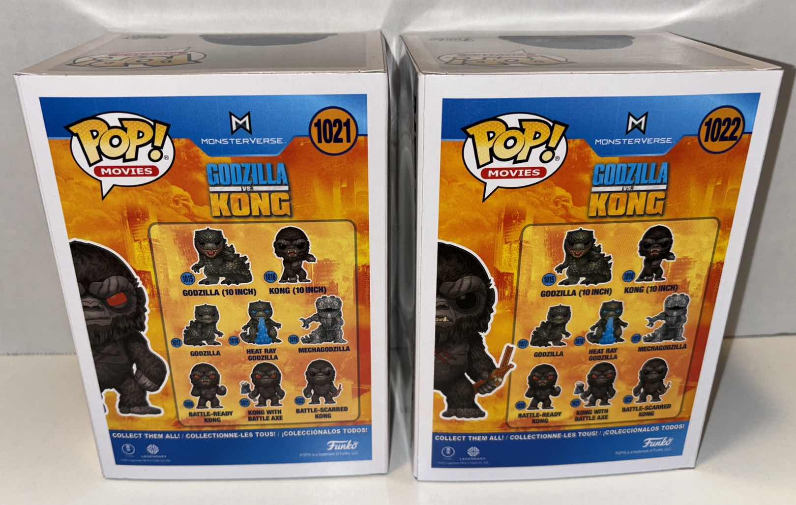 Photo 4 of NEW FUNKO POP! MOVIES VINYL FIGURE, 2-PACK GODZILLA VS KONG #1021 KONG W BATTLE AXE & #1022 BATTLE-SCARRED KONG