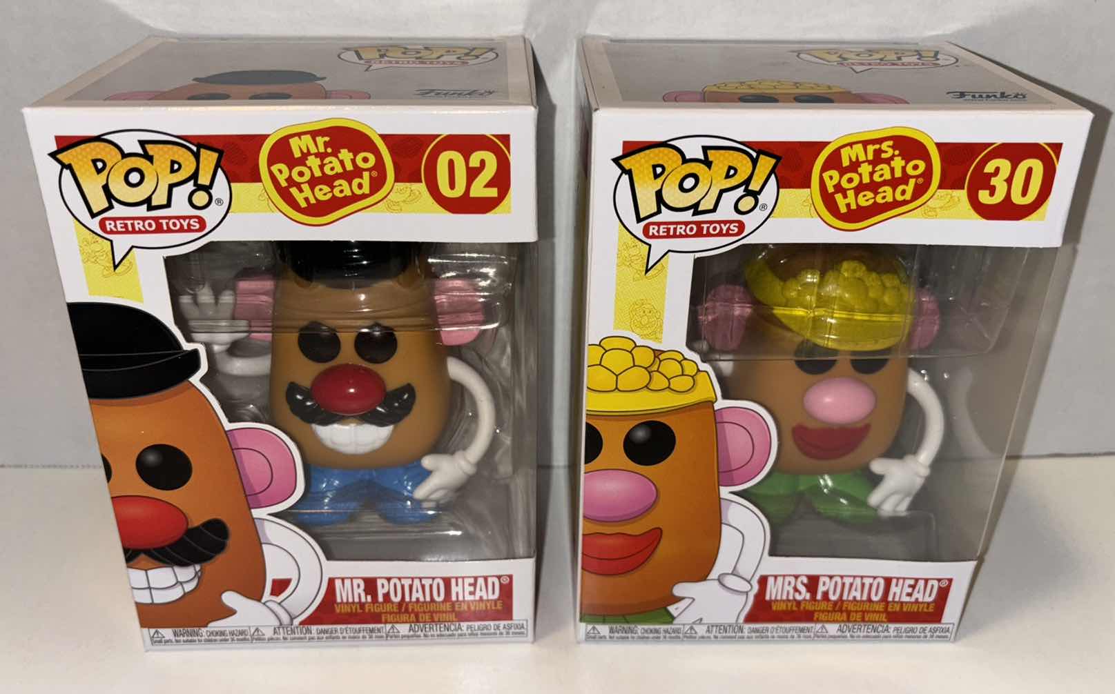 Photo 1 of NEW FUNKO POP! RETRO TOYS VINYL FIGURE, 2-PACK #02 MR. POTATO HEAD & #30 MRS. POTATO HEAD