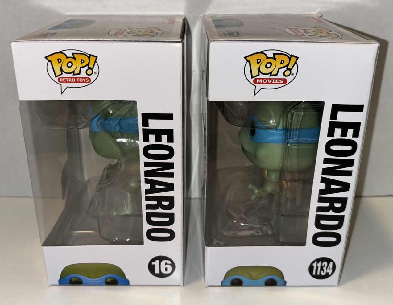 Photo 3 of NEW FUNKO POP! VINYL FIGURE, 2-PACK TEENAGE MUTANT NINJA TURTLES RETRO TOYS #16 LEONARDO & MOVIES #1134 LEONARDO