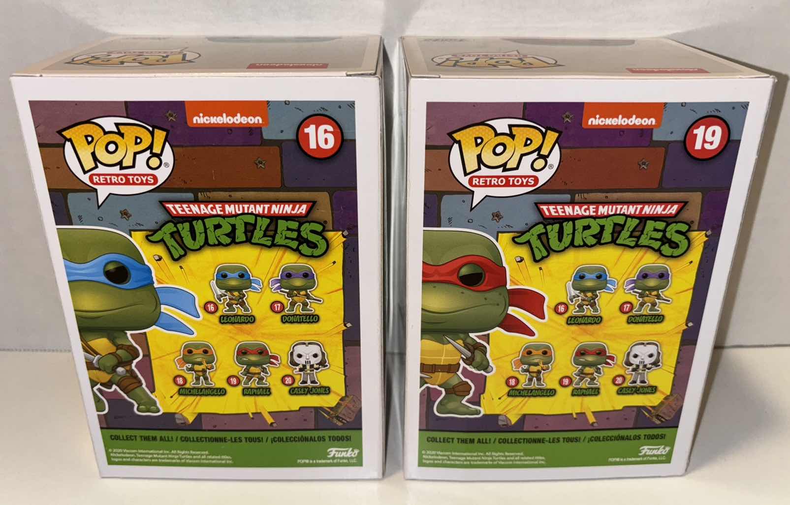 Photo 4 of NEW FUNKO POP! RETRO TOYS VINYL FIGURE, 2-PACK TEENAGE MUTANT NINJA TURTLES #16 LEONARDO & #19 RAPHAEL