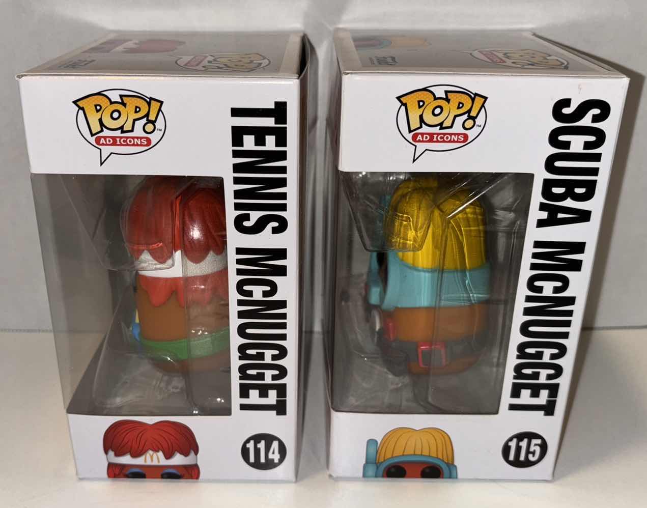 Photo 3 of NEW FUNKO POP! AD ICONS VINYL FIGURE, 2-PACK #114 TENNIS MCNUGGET & TARGET EXCLUSIVE #115 SCUBA MCNUGGET