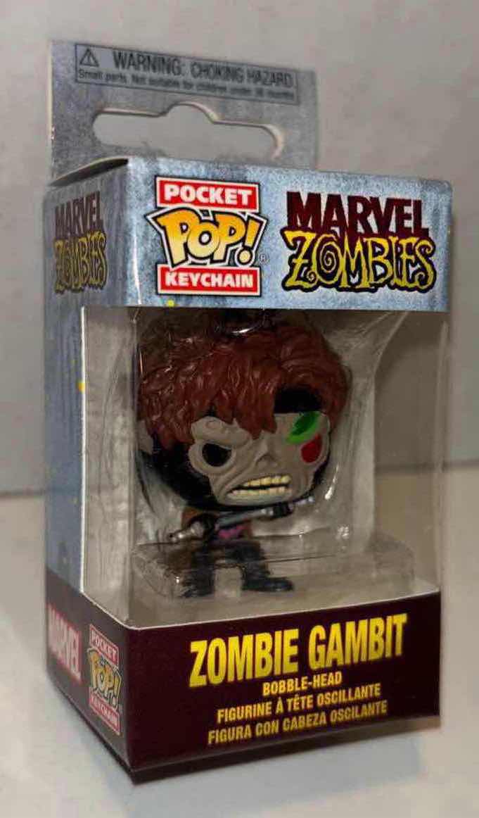 Photo 5 of NEW FUNKO POP! BOBBLE-HEAD VINYL FIGURE, 2-PACK MARVEL ZOMBIES #789 ZOMBIE DR. DOOM & POCKET POP! KEYCHAIN “ZOMBIE GAMBIT”