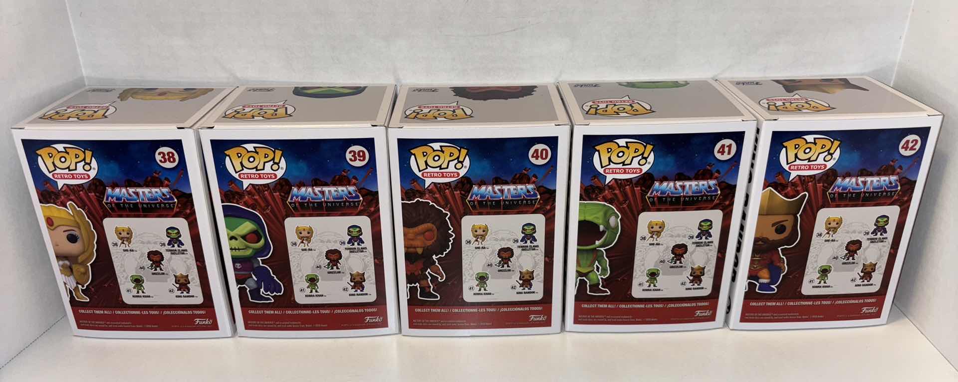 Photo 9 of NEW FUNKO POP! RETRO TOYS VINYL FIGURES, MASTERS OF THE UNIVERSE COMPLETE SET OF 5 (#38 #39 #40 #41 #42)