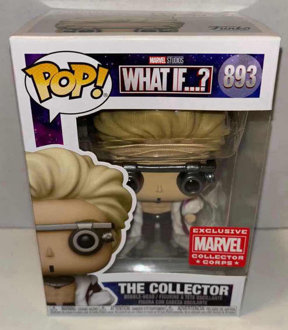 Photo 2 of NEW FUNKO POP! MARVEL STUDIOS WHAT IF…? BOBBLE-HEAD VINYL FIGURE, #893 THE COLLECTOR (EXCLUSIVE MARVEL COLLECTOR CORPS)