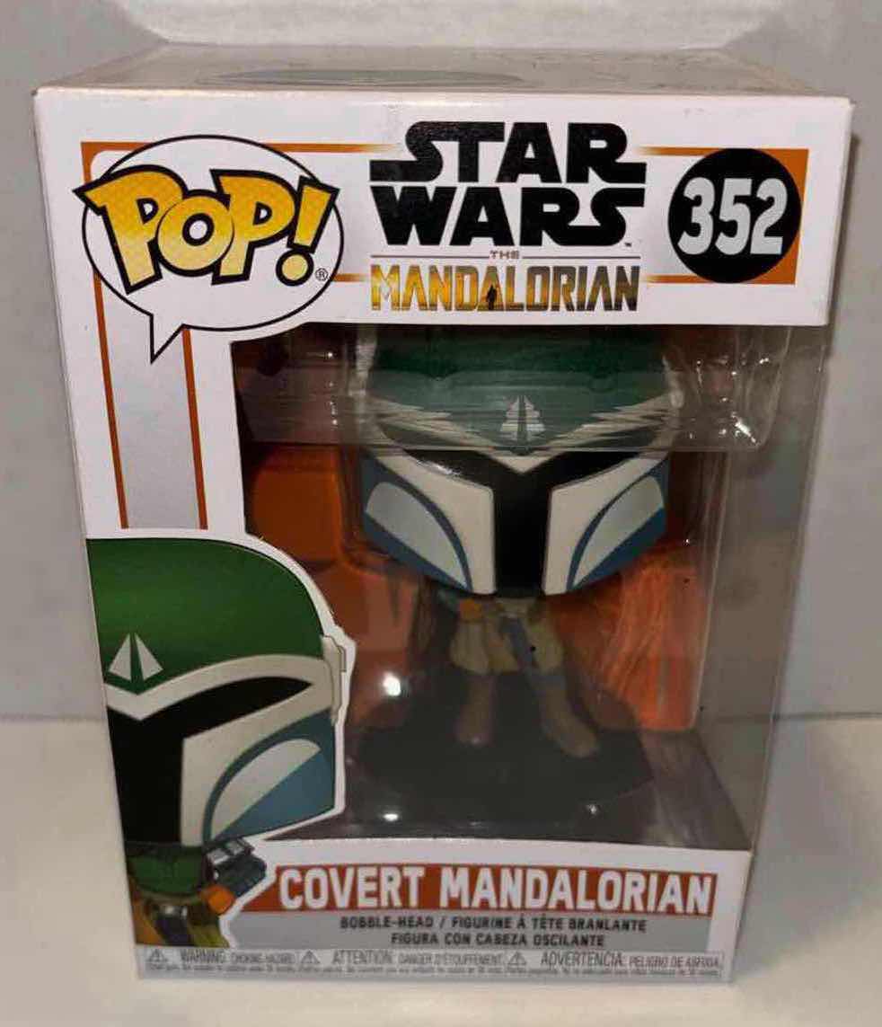 Photo 2 of NEW FUNKO POP! STAR WARS THE MANDALORIAN BOBBLE-HEAD VINYL FIGURE, #352 COVERT MANDALORIAN