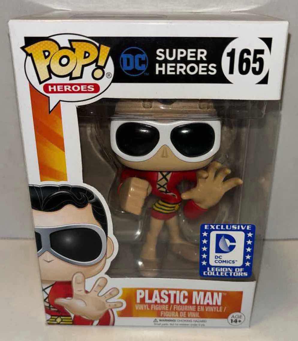 Photo 2 of NEW FUNKO POP! HEROES DC SUPER HEROES EXCLUSIVE DC COMICS LEGION OF COLLECTORS VINYL FIGURE, #165 PLASTIC MAN