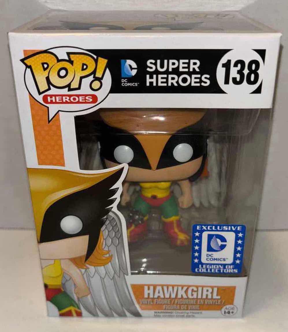 Photo 2 of NEW FUNKO POP! HEROES DC SUPER HEROES EXCLUSIVE DC COMICS LEGION OF COLLECTORS VINYL FIGURE, #138 HAWKGIRL