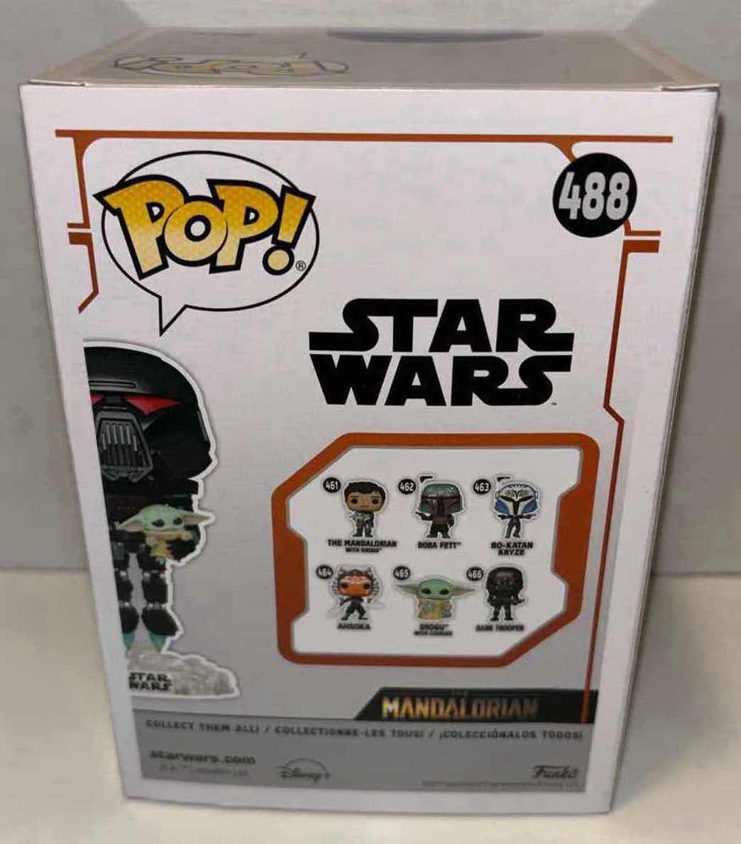 Photo 4 of NEW FUNKO POP! STAR WARS 2-PACK, #488 “DARK TROOPER W GROGU” ENTERTAINMENT EARTH EXCLUSIVE LIMITED EDITION GLOW IN THE DARK BOBBLE-HEAD FIGURE & “MOFF GIDEON” POCKET POP! KEYCHAIN