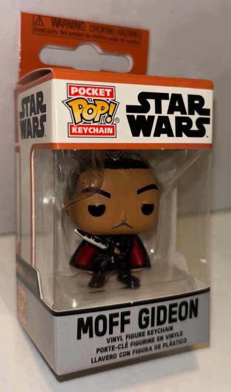 Photo 5 of NEW FUNKO POP! STAR WARS 2-PACK, #488 “DARK TROOPER W GROGU” ENTERTAINMENT EARTH EXCLUSIVE LIMITED EDITION GLOW IN THE DARK BOBBLE-HEAD FIGURE & “MOFF GIDEON” POCKET POP! KEYCHAIN