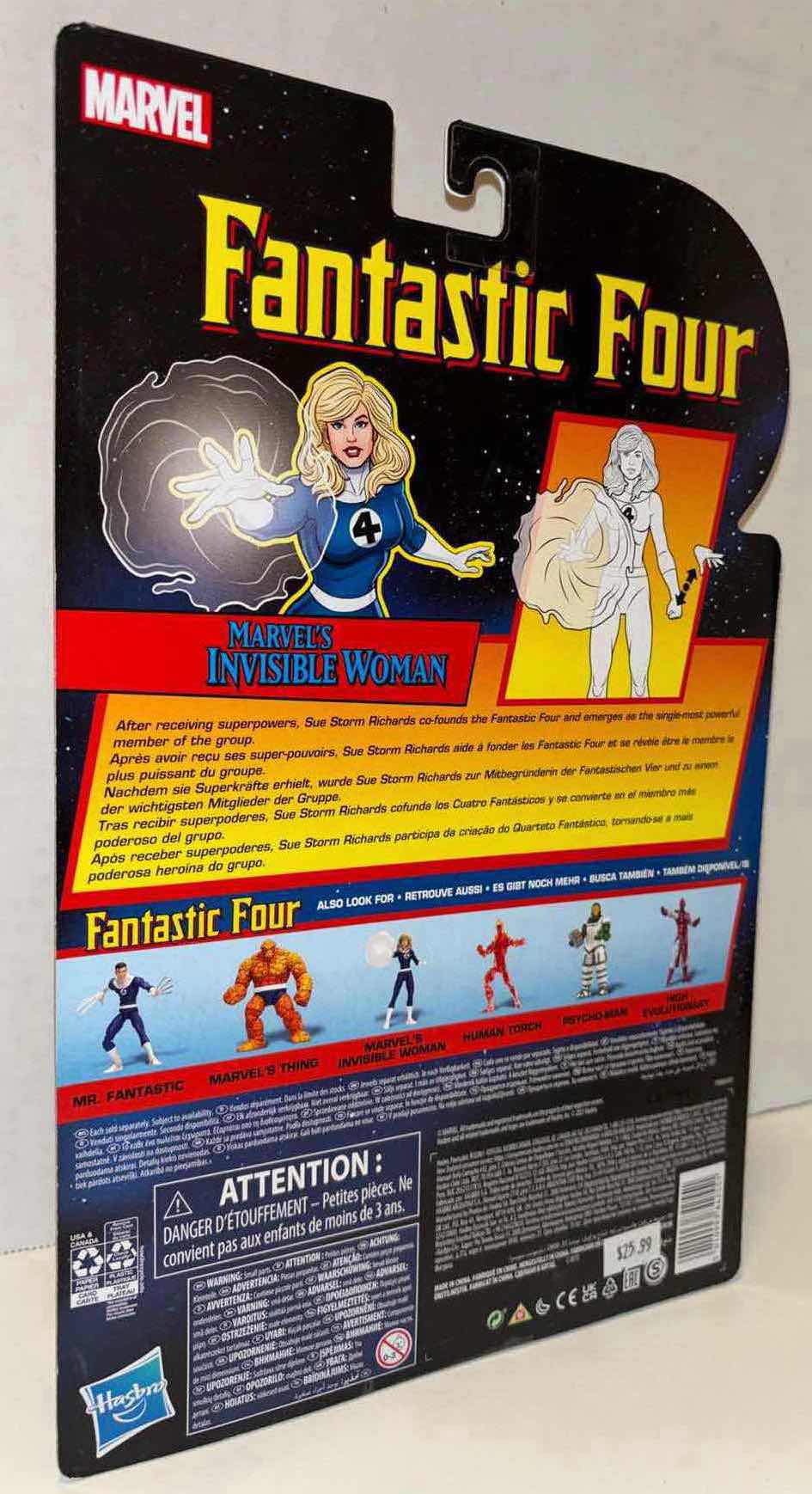 Photo 3 of MNEW HASBRO MARVEL COMICS RETRO FANTASTIC FOUR ACTION FIGURE & ACCESSORIES “MARVEL’S INVISIBLE WOMAN”