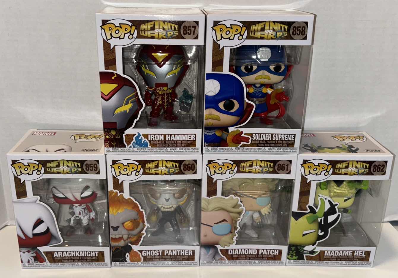 Photo 2 of NEW FUNKO POP! MARVEL INFINITY WARPS BOBBLE-HEAD VINYL FIGURES, COMPLETE SET OF 6