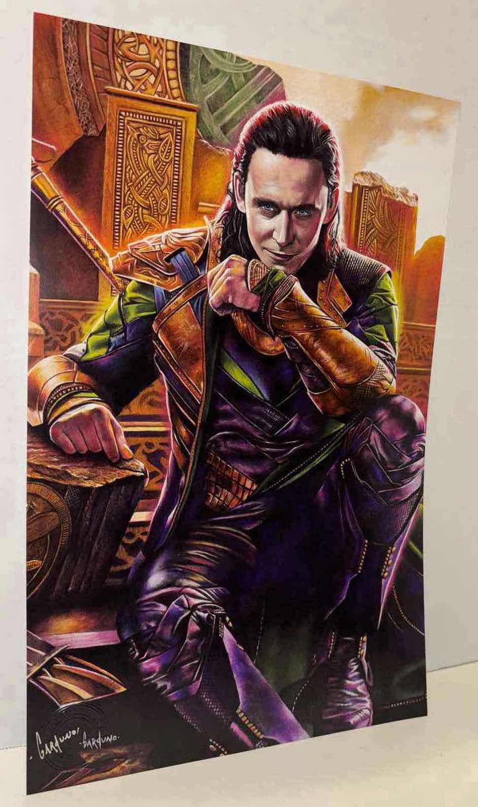 Photo 1 of VICTOR GARDUNO “PRINCE OF ASGARD” 11” X 17” INFINITY GLOSS UNFRAMED PRINT W EMBOSSED SEAL, DIGITAL SIGNATURE & OFFICIAL SIGNATURE W COA INCLUDED, STORED IN A RIGID PRINT PROTECTOR SLEEVE