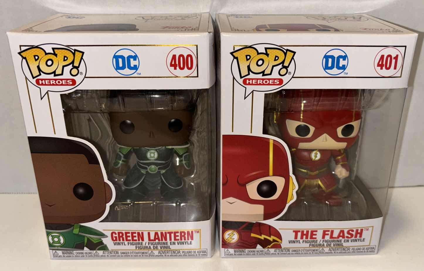 Photo 1 of NEW FUNKO POP! HEROES 2-PACK  DC IMPERIAL PALACE VINYL FIGURES, #400 “GREEN LANTERN” & #401 “THE FLASH”