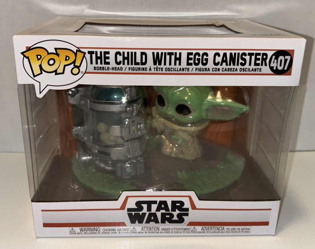 Photo 2 of NEW FUNKO POP! STAR WARS THE MANDALORIAN BOBBLE-HEAD VINYL FIGURE, #407 “THE CHILD WITH EGG CANISTER”