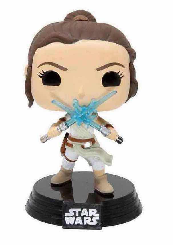 Photo 3 of NEW FUNKO POP! 2-PACK STAR WARS BOBBLE-HEAD VINYL FIGURES, #432 “REY (YELLOW LIGHTSABER) & #434 REY (TWO LIGHTSABERS)”