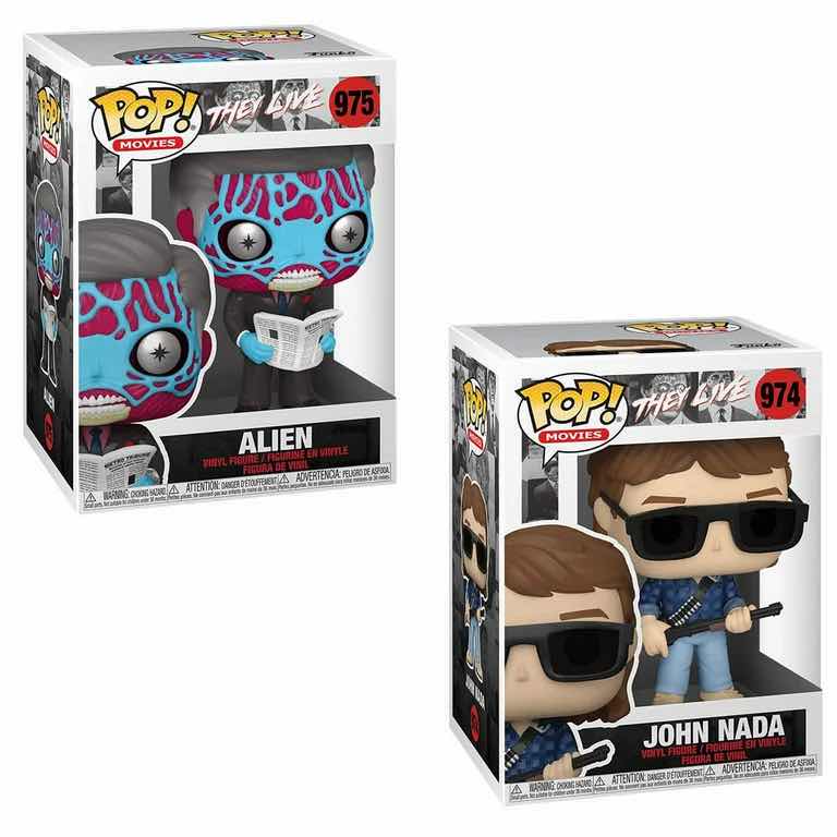 Photo 1 of NEW FUNKO POP! MOVIES 2-PACK THEY LIVE VINYL FIGURES, #974 “JOHN NADA” & #975 “ALIEN”