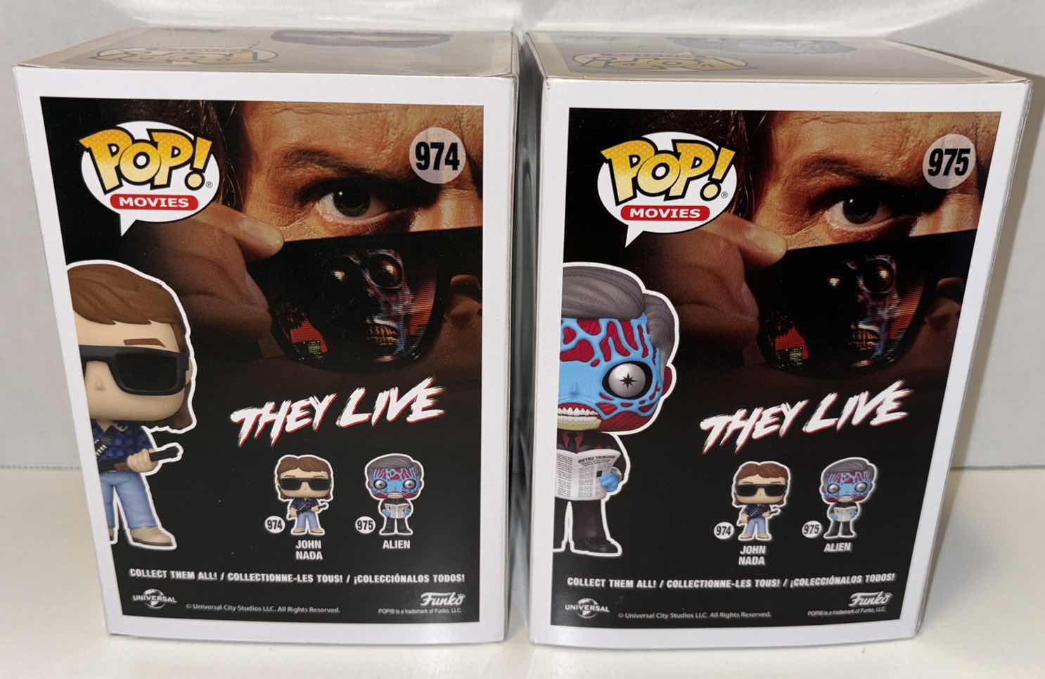 Photo 7 of NEW FUNKO POP! MOVIES 2-PACK THEY LIVE VINYL FIGURES, #974 “JOHN NADA” & #975 “ALIEN”