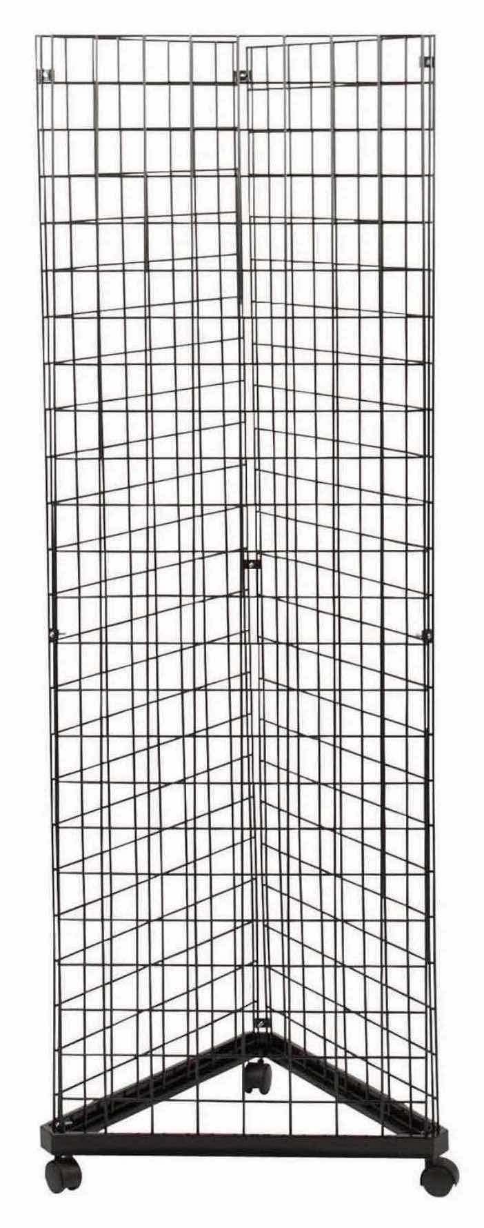 Photo 1 of $170 BLACK TRIANGLE WIRE GRID & GRID WALL TOWER W BASE & CASTER WHEELS (2’ x 6’ H6.6’)
