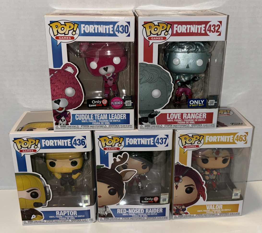 Photo 1 of NEW FUNKO POP! 5-PACK FORTNITE VINYL FIGURES, #’S 430, 432, 436, 437, 463