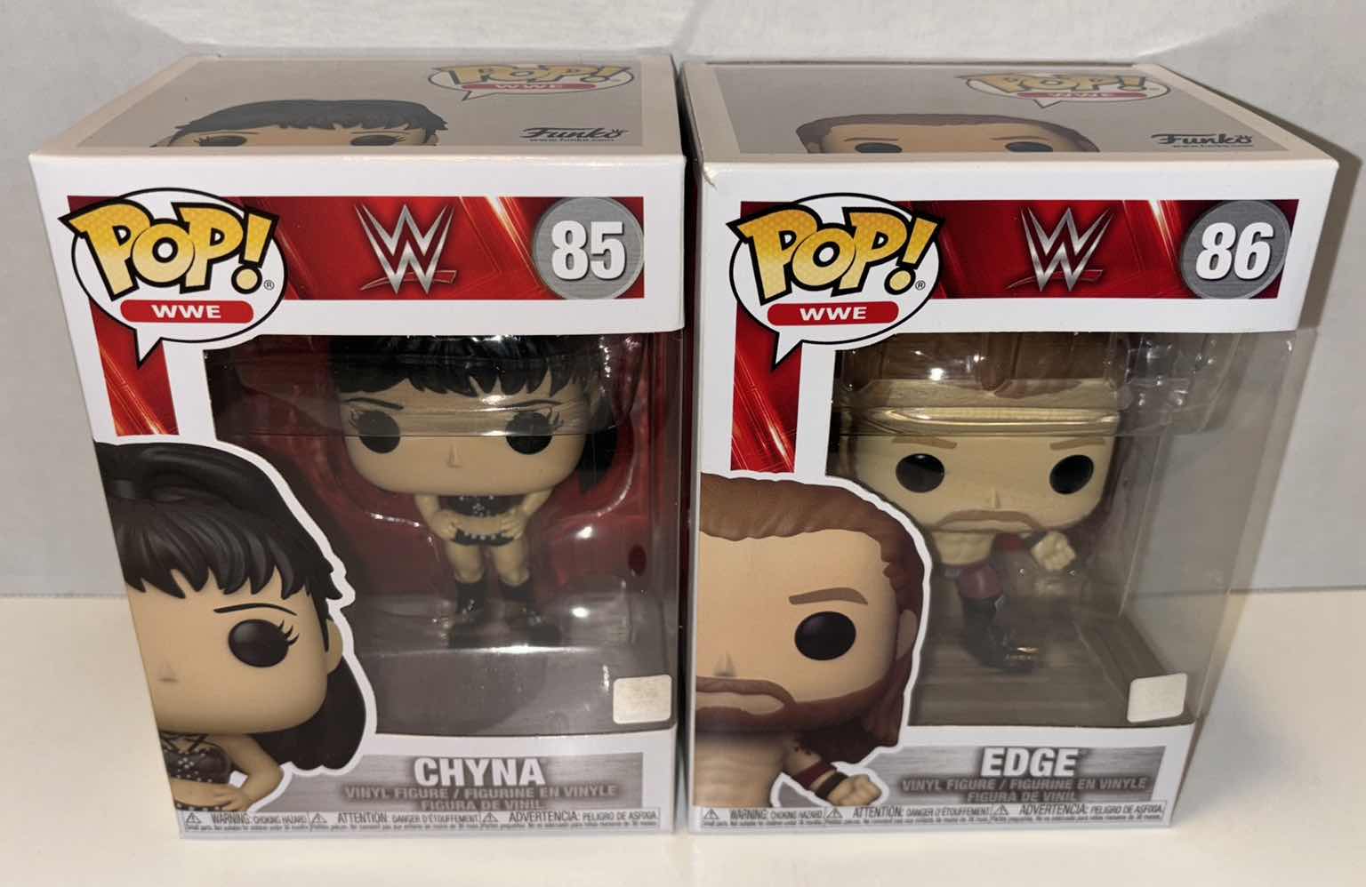 Photo 1 of NEW FUNKO POP! 2-PACK WWE VINYL FIGURES, #85 CHYNA & #86 EDGE