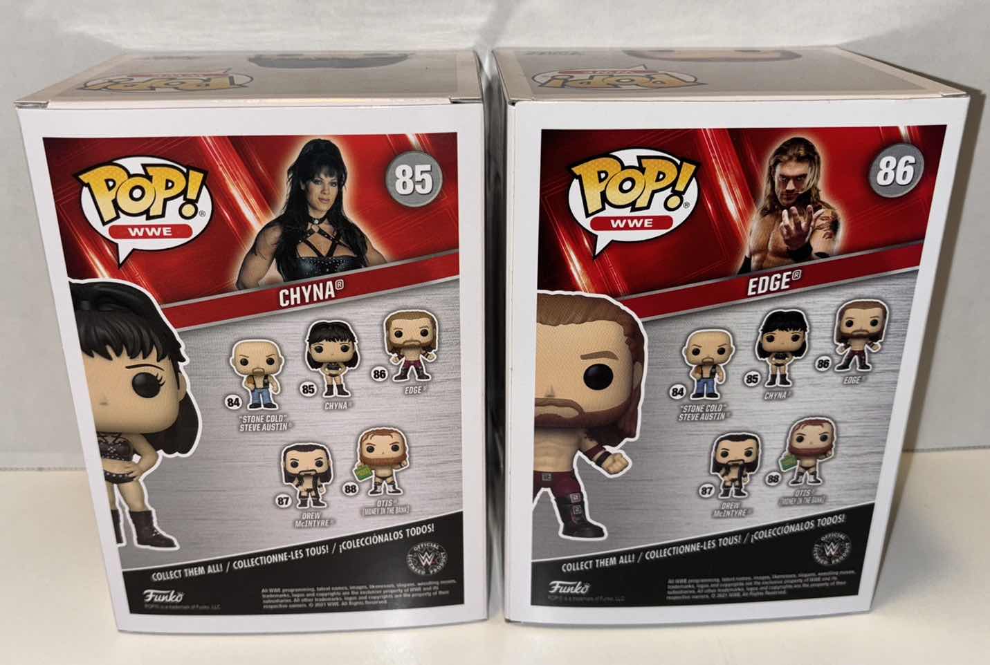 Photo 5 of NEW FUNKO POP! 2-PACK WWE VINYL FIGURES, #85 CHYNA & #86 EDGE