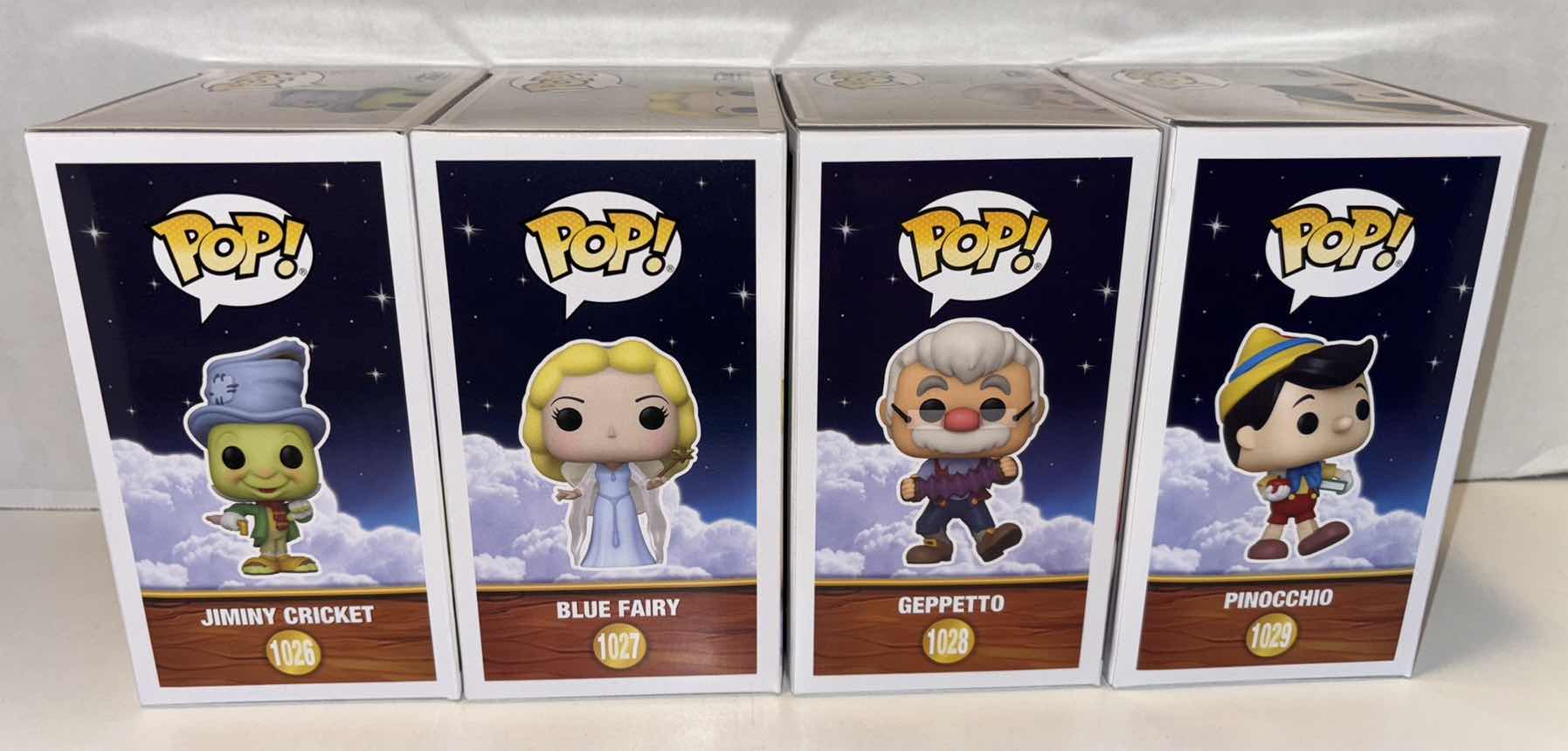 Photo 6 of NEW FUNKO POP! DISNEY PINOCCHIO 4-PACK VINYL FIGURES, #1026 JIMINY CRICKET #1027 BLUE FAIRY #1028 GEPPETTO #1029 PINOCCHIO