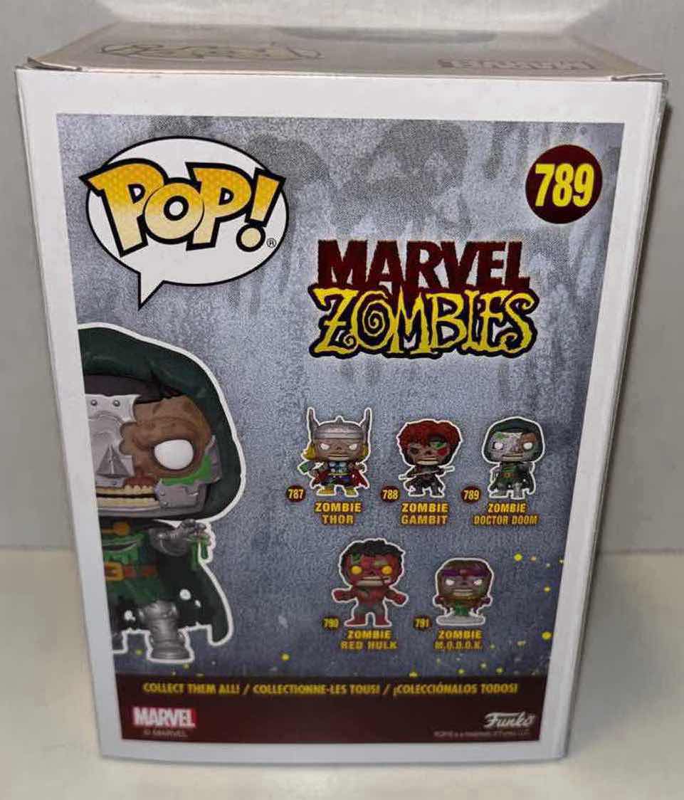 Photo 6 of NEW FUNKO POP! MARVEL ZOMBIES 2-PACK BOBBLE-HEAD FIGURES, #789 ZOMBIE DOCTOR DOOM & POCKET POP! KEYCHAIN ZOMBIE GAMBIT