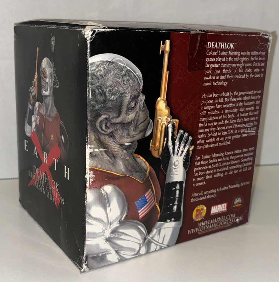 Photo 3 of NEW DYNAMIC FORCES EARTH X LIMITED EDITION RESIN BUST #5, MARVEL “DEATHLOK” (#2,875/3000)