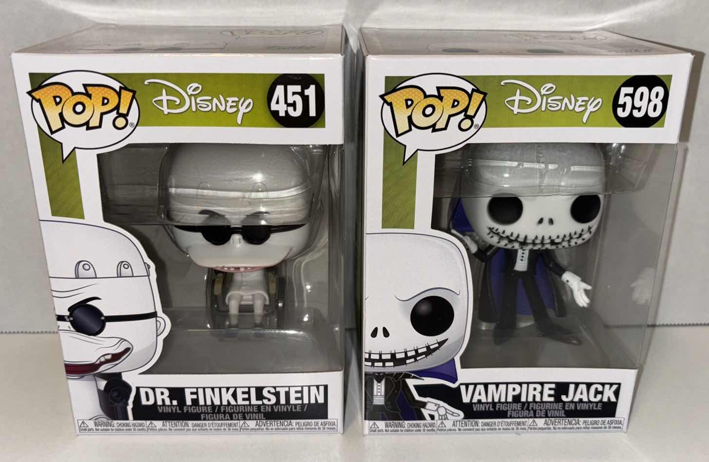 Photo 1 of NEW FUNKO POP! DISNEY VINYL FIGURES, #451 DR. FINKELSTEIN & #598 VAMPIRE JACK