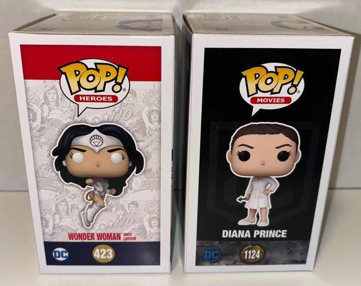 Photo 5 of NEW FUNKO POP! HEROES VINYL FIGURES, #423 80TH ANNIVERSARY WONDER WOMAN WHITE LANTERN (GLOW IN THE DARK) & #1124 ZACK SNYDER’S JUSTICE LEAGUE DIANA PRINCE