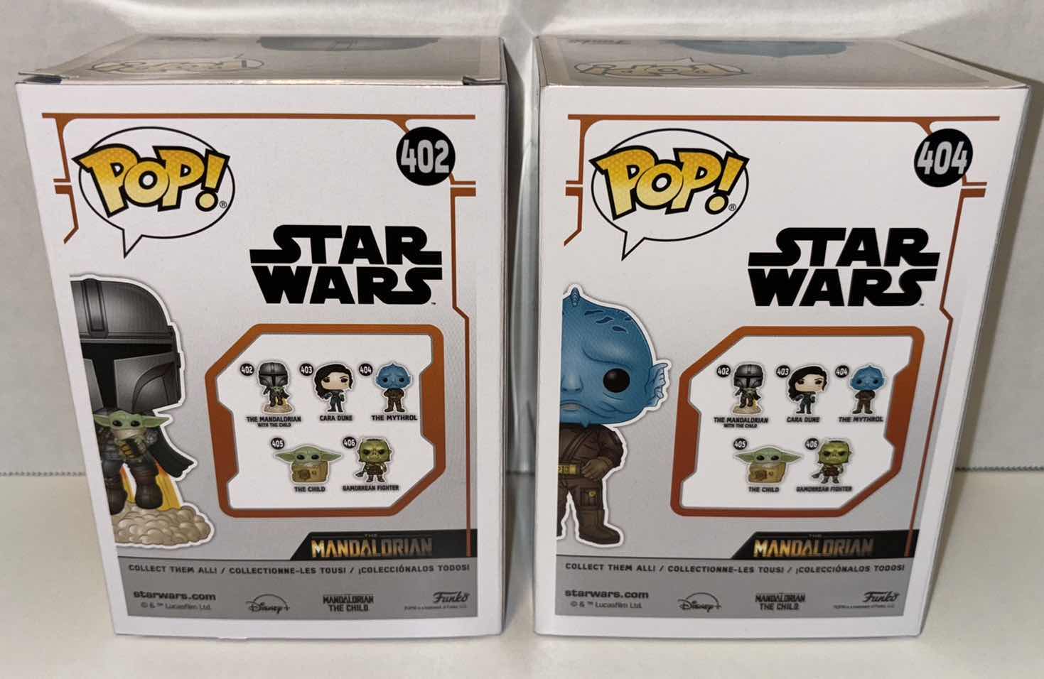 Photo 6 of NEW FUNKO POP! STAR WARS BOBBLE-HEAD VINYL FIGURES, #402 THE MANDALORIAN WITH THE CHILD & #404 THE MYTHROL