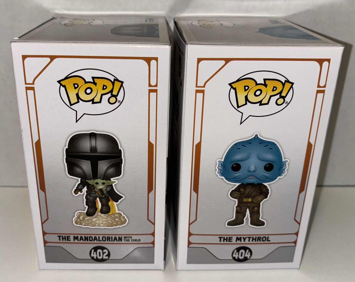 Photo 4 of NEW FUNKO POP! STAR WARS BOBBLE-HEAD VINYL FIGURES, #402 THE MANDALORIAN WITH THE CHILD & #404 THE MYTHROL