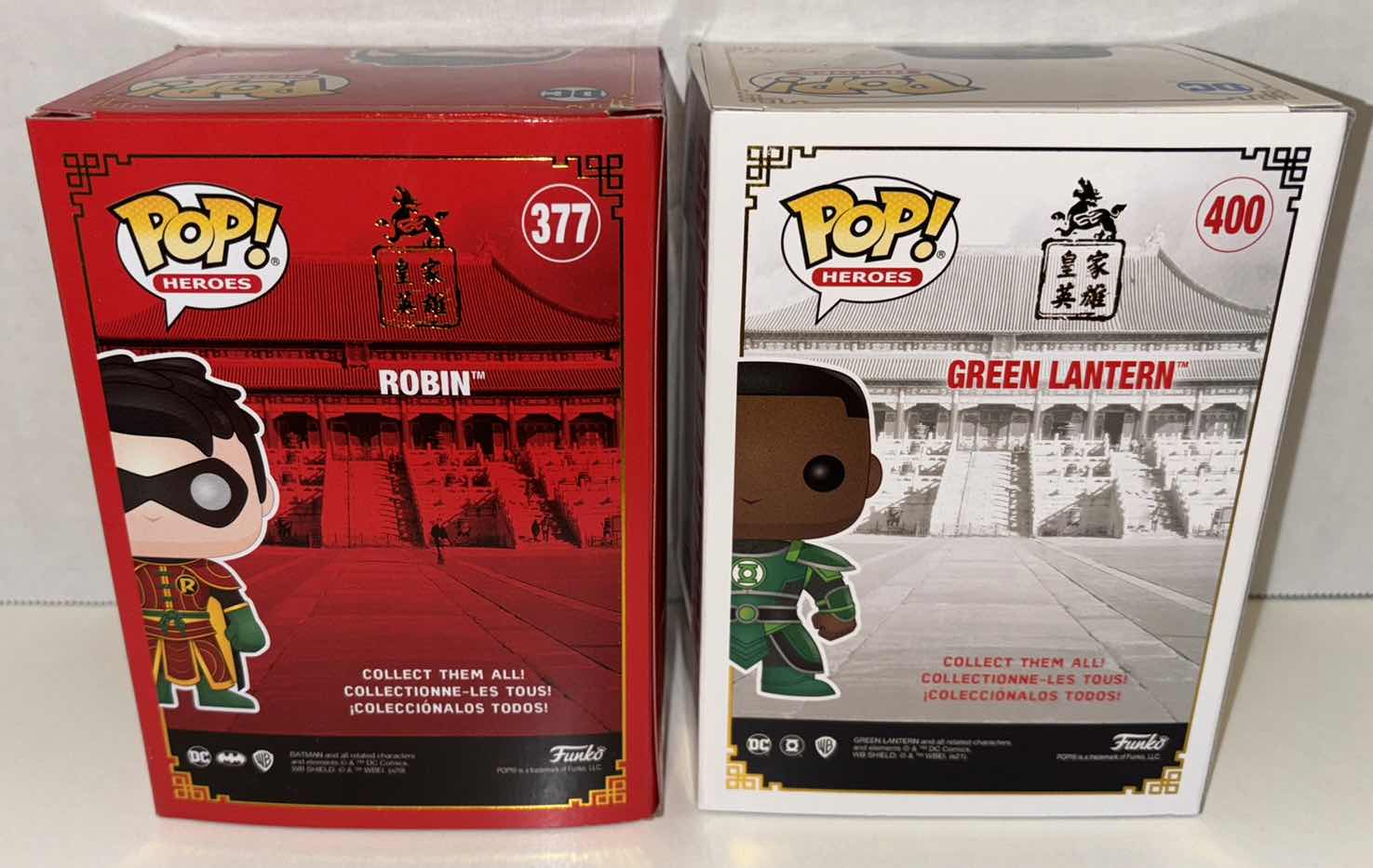 Photo 6 of NEW FUNKO POP! HEROES VINYL FIGURES, DC IMPERIAL PALACE #377 ROBIN & #400 GREEN LANTERN