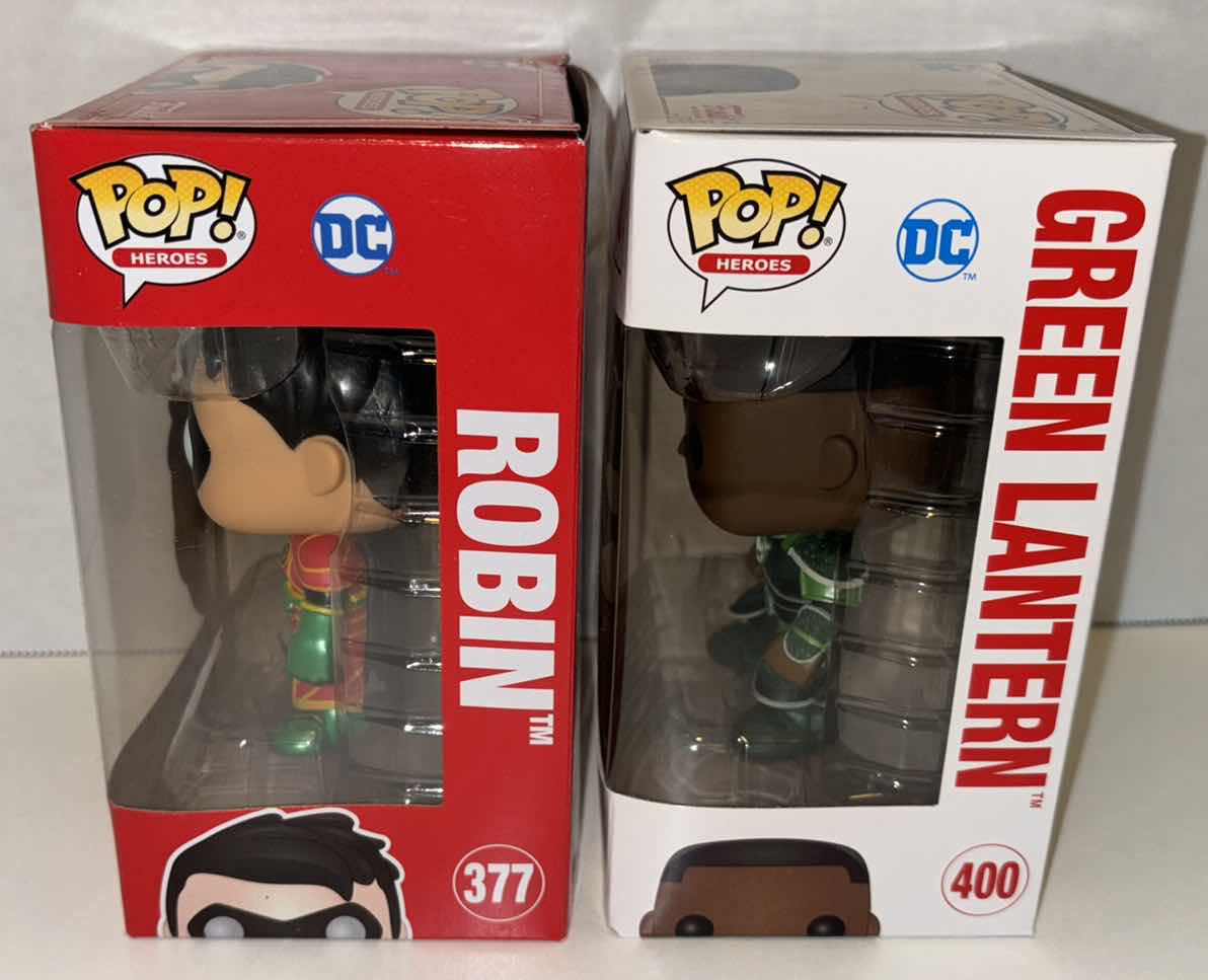 Photo 5 of NEW FUNKO POP! HEROES VINYL FIGURES, DC IMPERIAL PALACE #377 ROBIN & #400 GREEN LANTERN