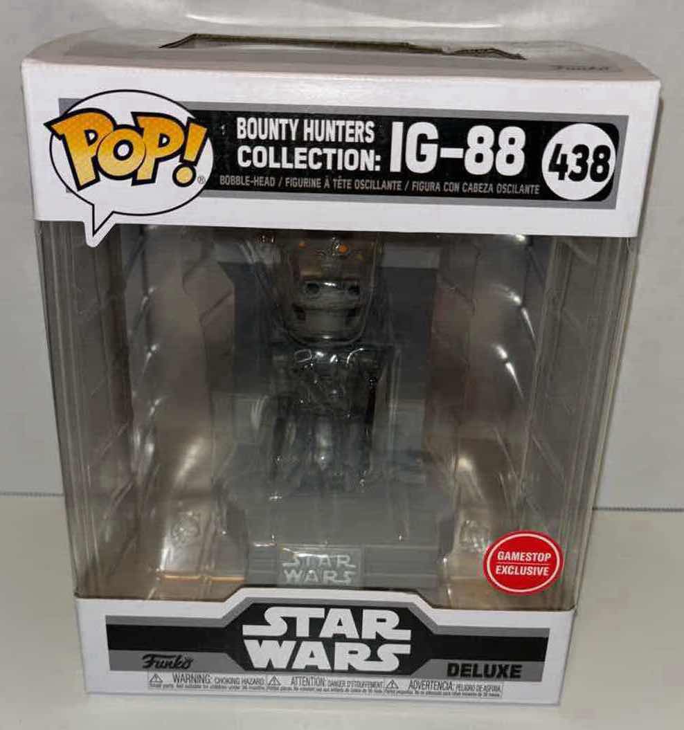 Photo 2 of NEW FUNKO POP! GAMESTOP EXCLUSIVE DELUXE BOBBLE-HEAD VINYL FIGURE, #438 BOUNTY HUNTERS COLLECTION: IG-88