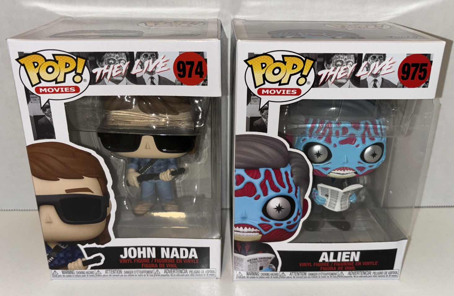 Photo 2 of MNEW FUNKO POP! MOVIES VINYL FIGURES, THEY LIVE #974 JOHN NADA & #975 ALIEN