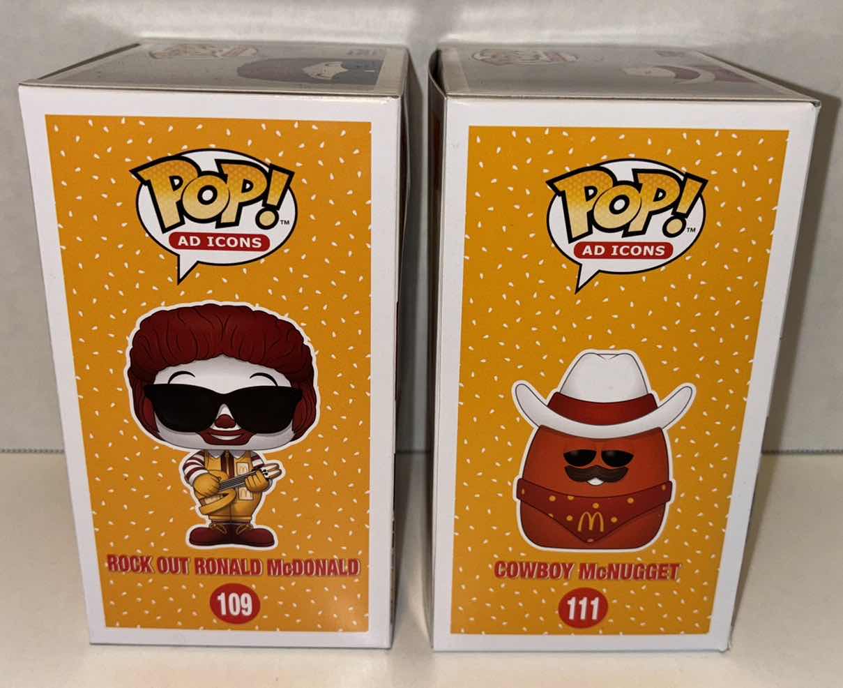 Photo 4 of NEW FUNKO POP! AD ICONS VINYL FIGURES, #109 ROCK OUT RONALD MCDONALD & #111 COWBOY MCNUGGET