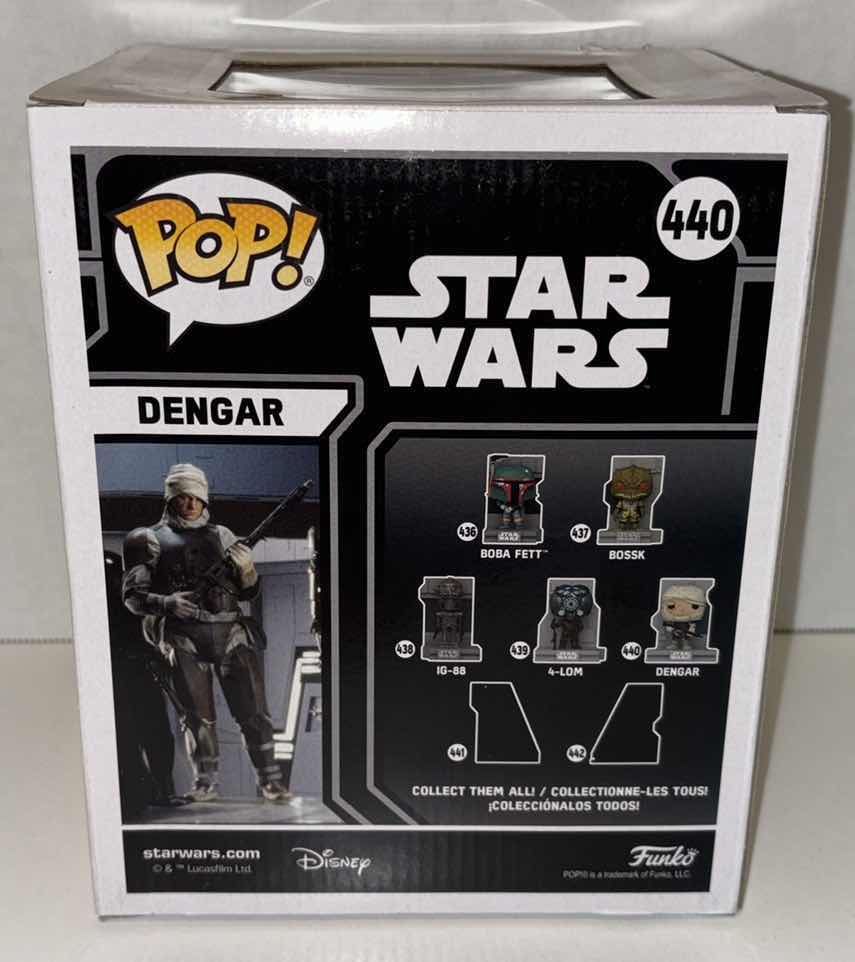 Photo 4 of NEW FUNKO POP! GAMESTOP EXCLUSIVE DELUXE STAR WARS BOBBLE-HEAD VINYL FIGURE, #440 BOUNTY HUNTERS COLLECTION: DENGAR