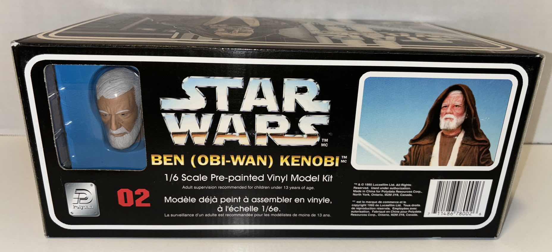 Photo 3 of NEW FACTORY SEALED 1995 POLYDATA STAR WARS 1/6 SCALE PRE-PAINTED VINYL MODEL KIT “BEN (OBI-WAN) KENOBI” #02