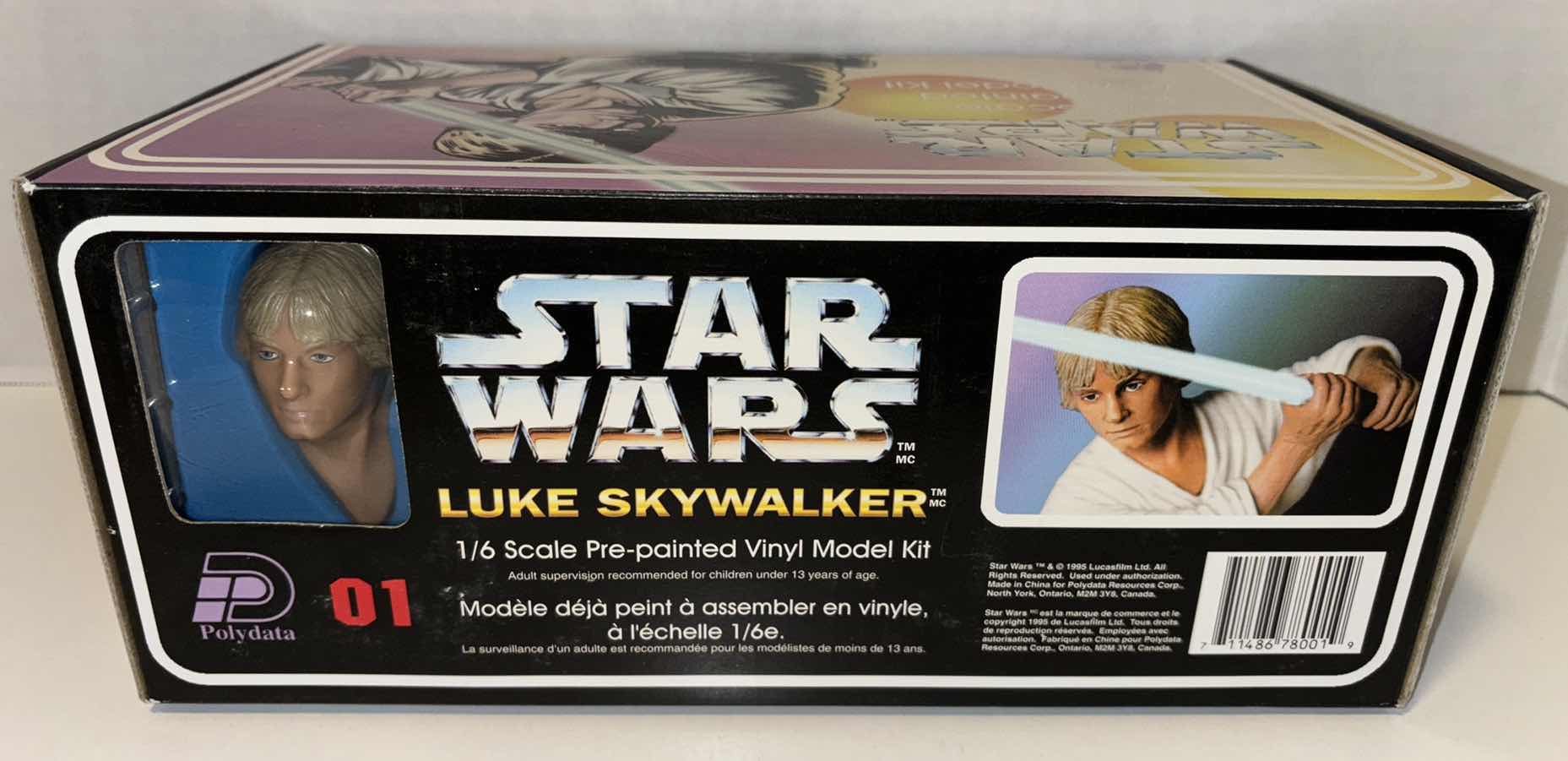 Photo 3 of NEW FACTORY SEALED 1995 POLYDATA STAR WARS 1/6 SCALE PRE-PAINTED VINYL MODEL KIT “LUKE SKYWALKER” #01