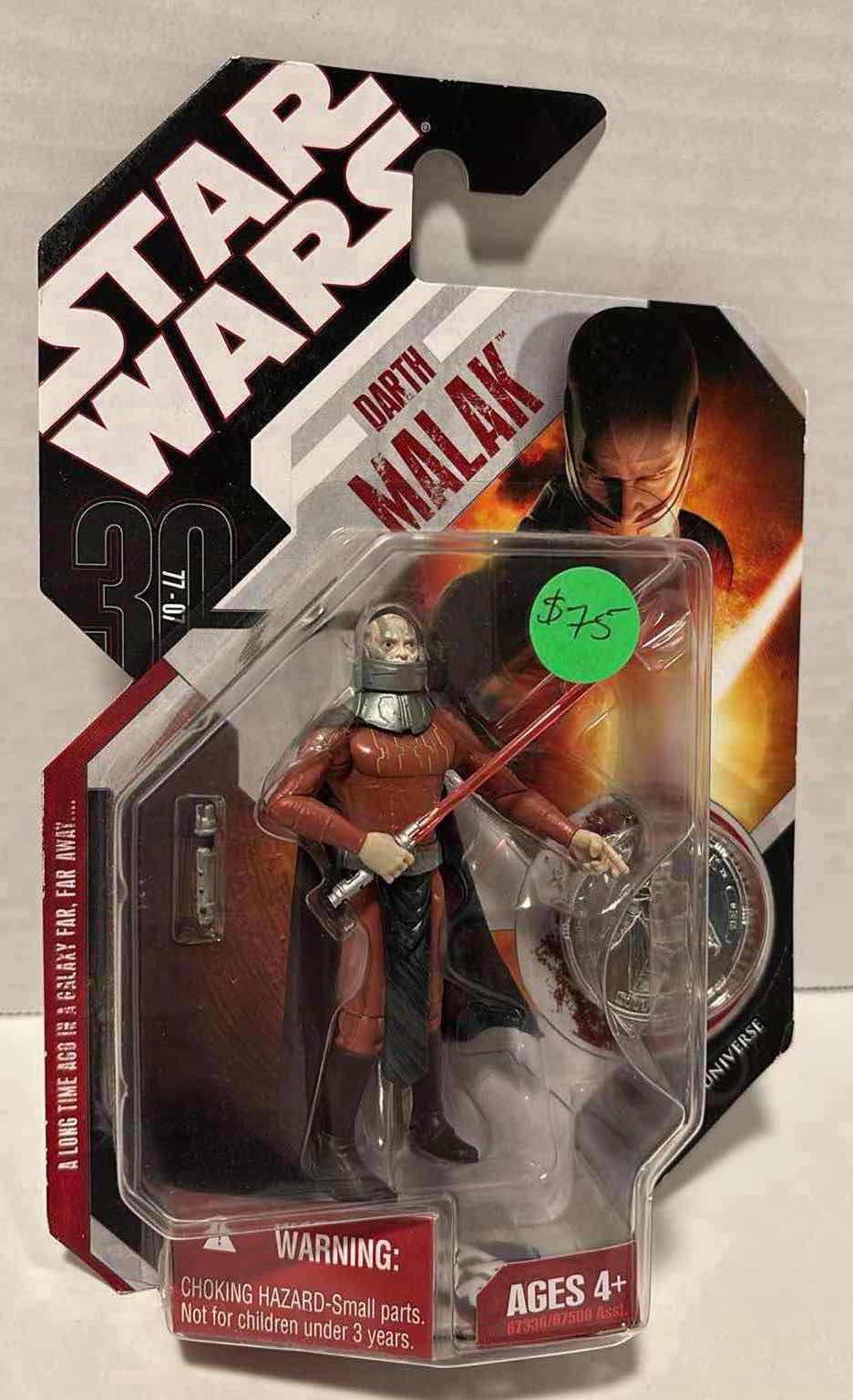 Photo 1 of NEW 2007 HASBRO STAR WARS 30TH ANNIVERSARY EXPANDED UNIVERSE FIGURE & ACCESSORIES “DARTH MALAK” W EXCLUSIVE COLLECTOR COIN