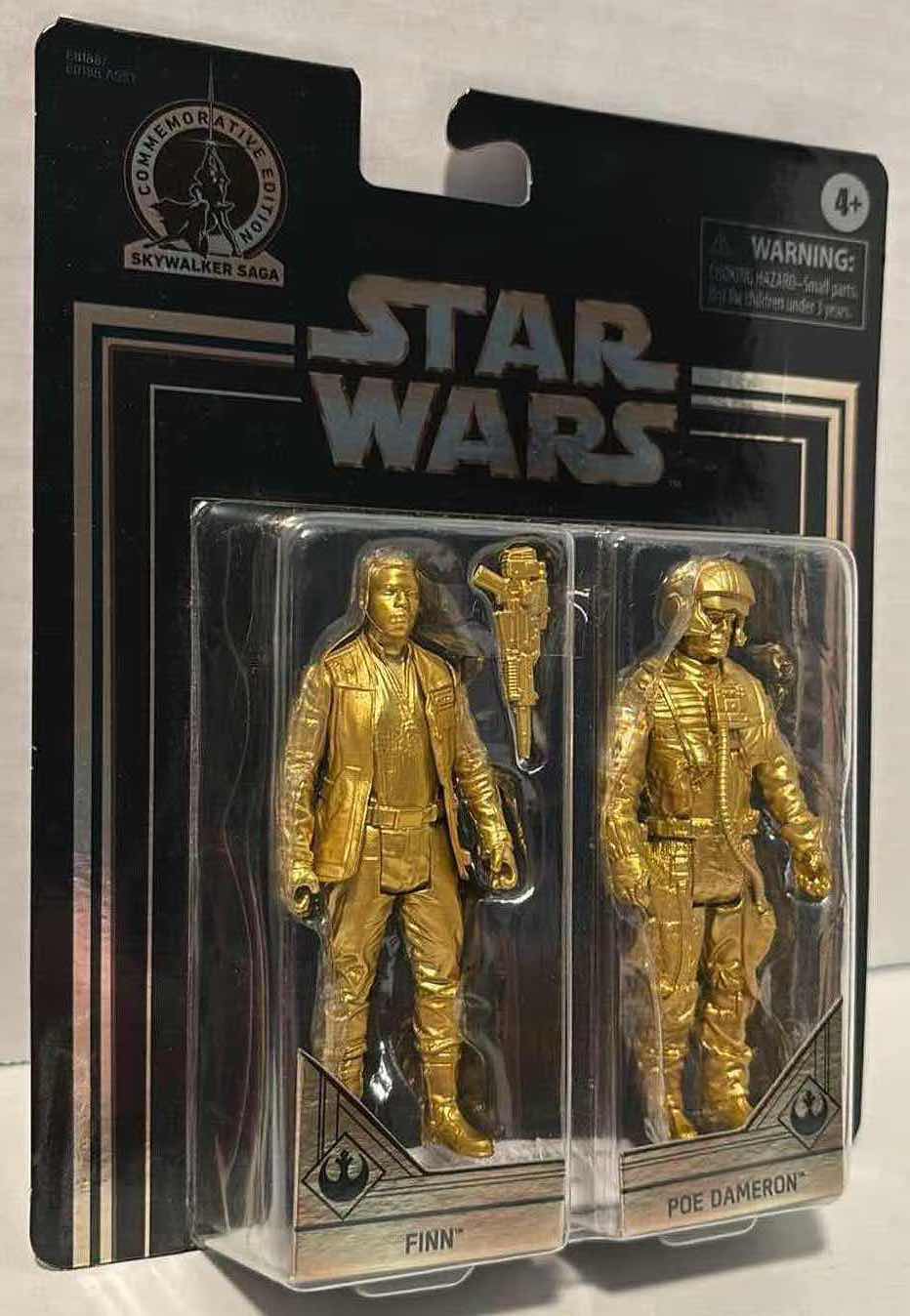 Photo 4 of NEW HASBRO STAR WARS COMMEMORATIVE EDITION SKYWALKER SAGA 2-PACK (2), RETURN OF THE JEDI GOLD “LUKE SKYWALKER & CHEWBACCA” & THE FORCE AWAKENS GOLD “FINN & POE DAMERON”