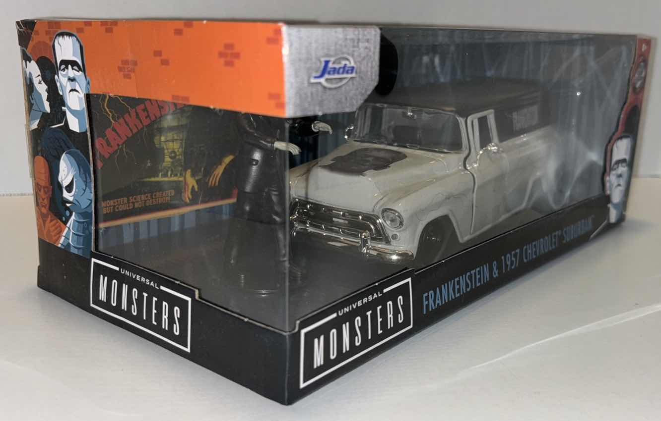 Photo 4 of NEW JADA TOYS HOLLYWOOD RIDES UNIVERSAL MONSTERS DIE-CAST VEHICLE & FIGURE, “FRANKENSTEIN & 1957 CHEVROLET SUBURBAN”
