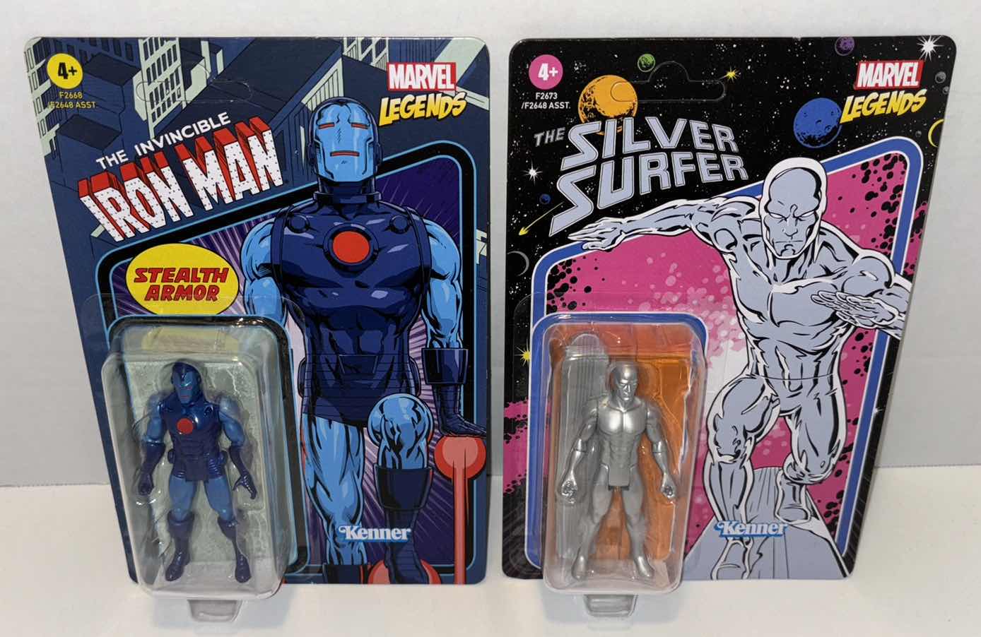 Photo 1 of NEW HASBRO KENNER MARVEL LEGENDS RETRO COLLECTION 3.75” ACTION FIGURES 2-PACK, THE INVINCIBLE ITON MAN “STEALTH ARMOR” & “THE SILVER SURFER”