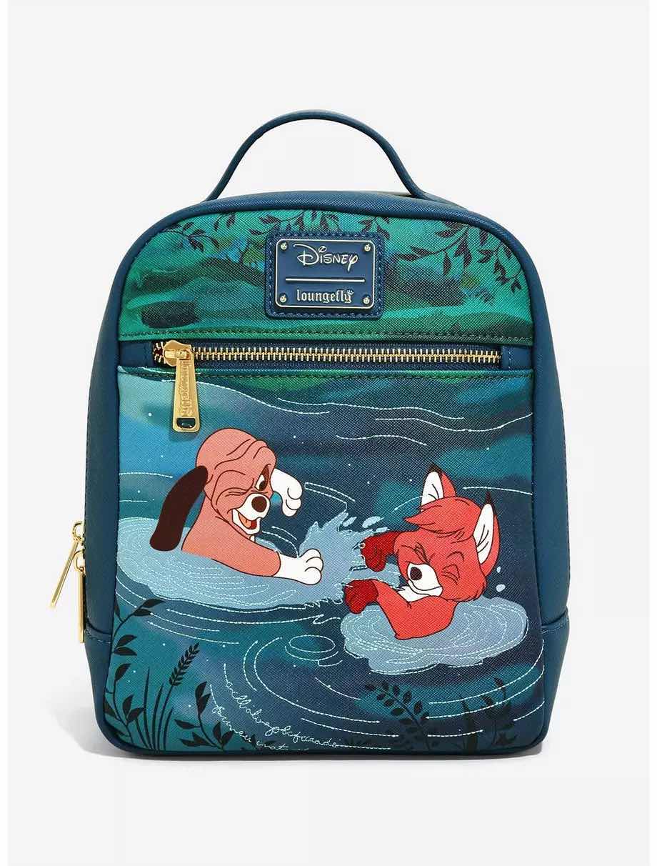 Photo 1 of NEW LOUNGEFLY 707 STREET EXCLUSIVE DISNEY’S FOX & THE HOUND “WATER FIGHT” MINI BACKBACK