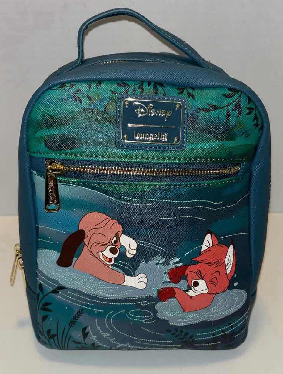 Photo 6 of NEW LOUNGEFLY 707 STREET EXCLUSIVE DISNEY’S FOX & THE HOUND “WATER FIGHT” MINI BACKBACK